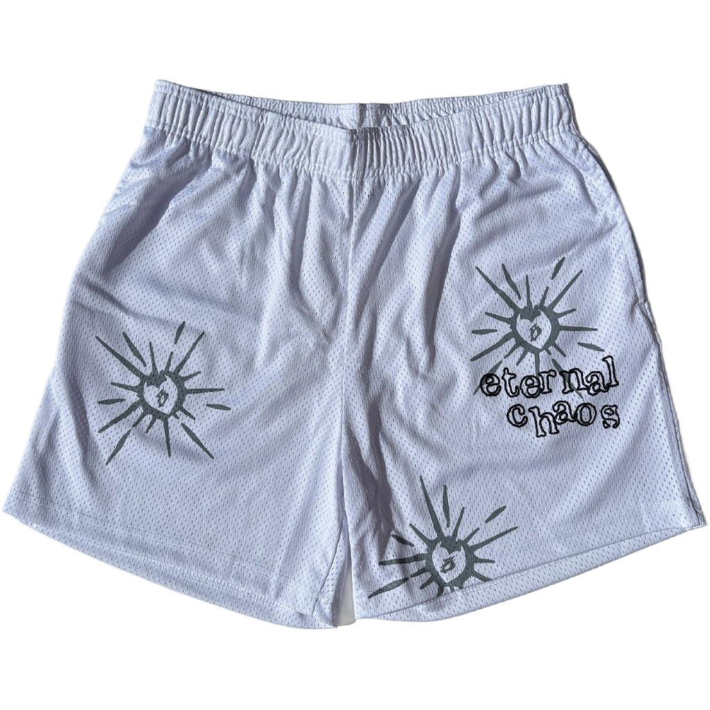 WHITE (MESH SHORTS)