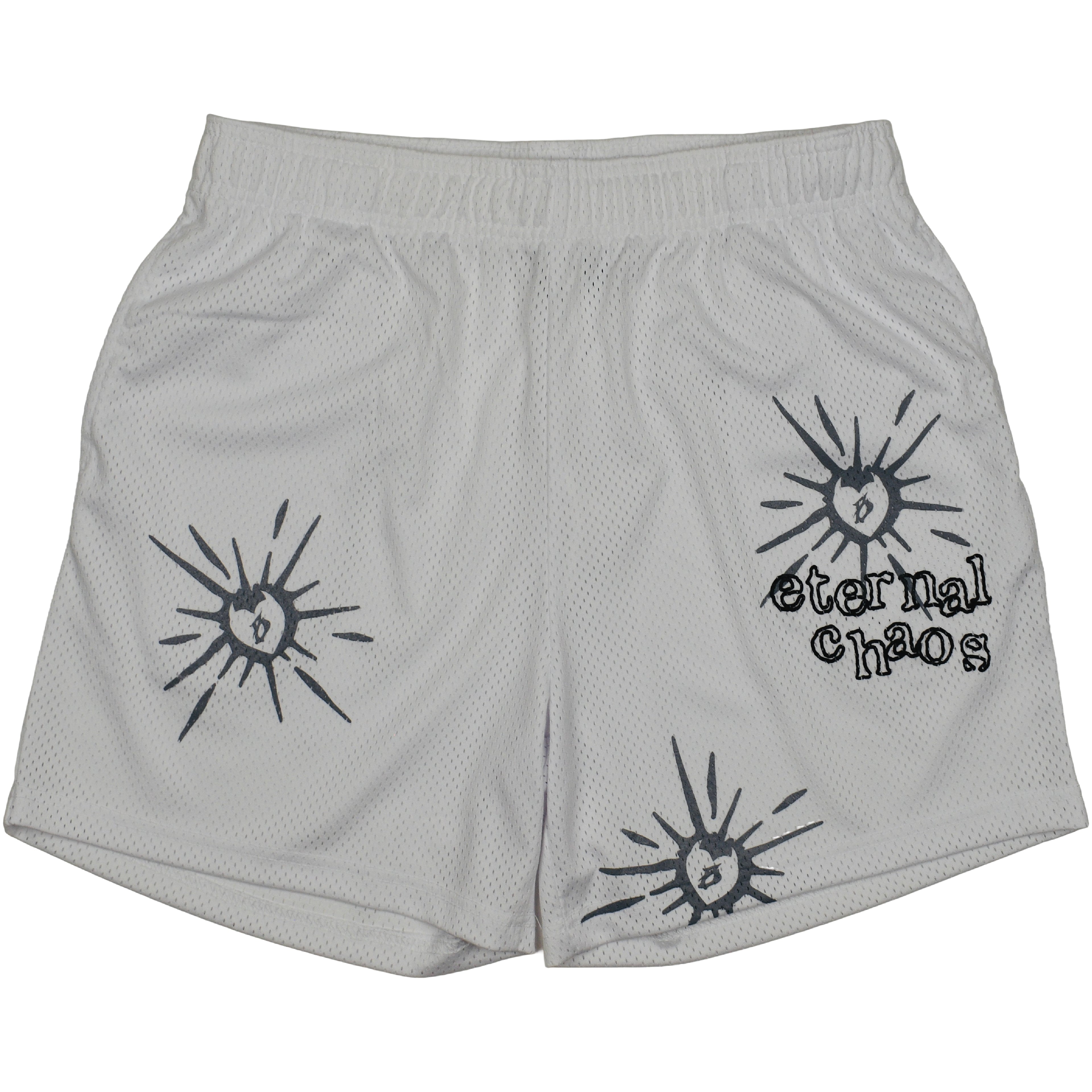 WHITE MESH SHORTS